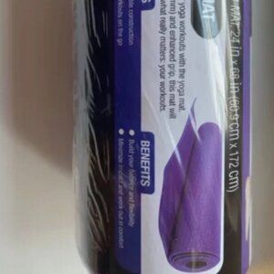 NEW 24" x 68" Pro Strength Yoga Mat Floor Exercise Fitness Padding Purple